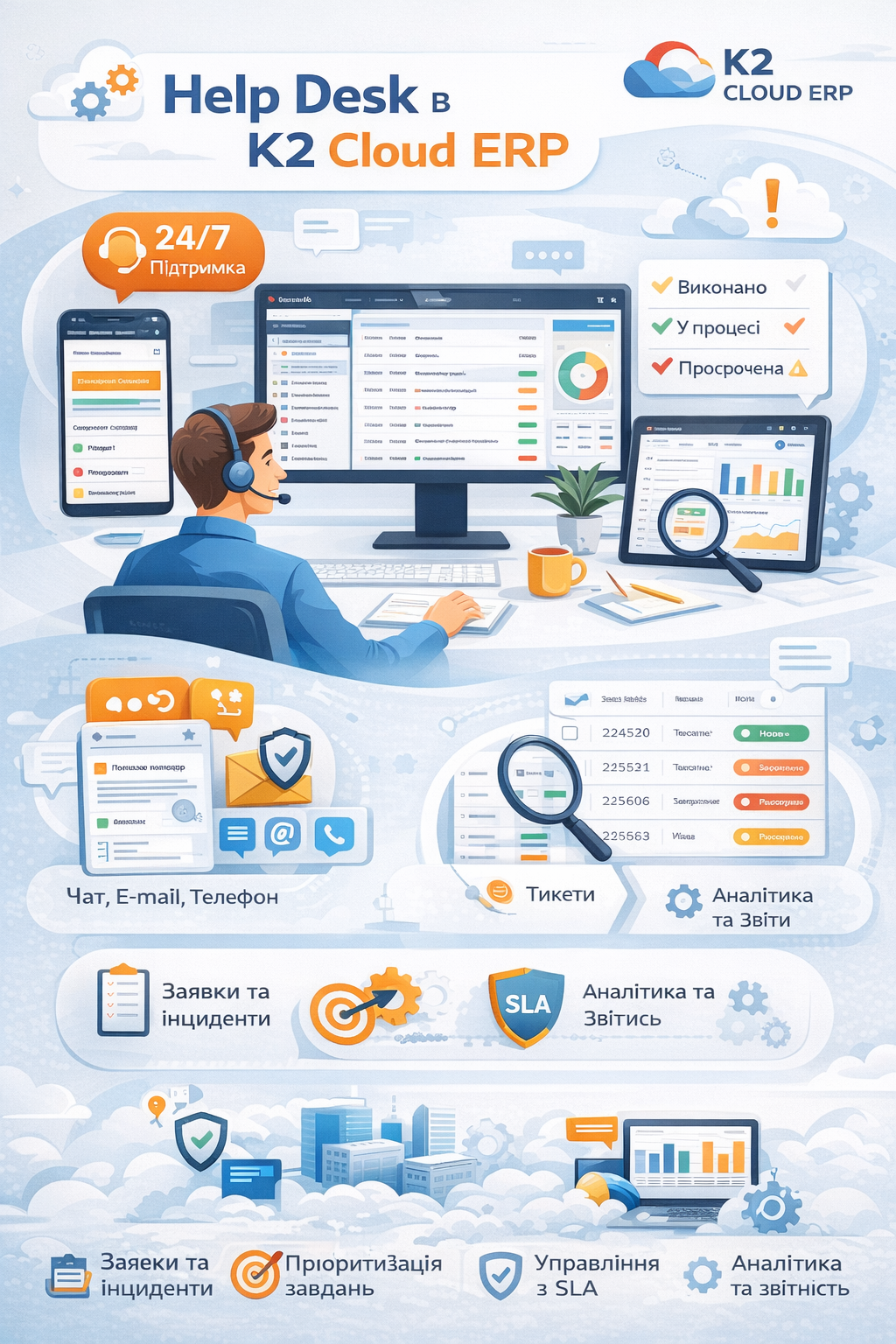 Help Desk в K2 ERP: K2 ERP проти 1С/BAS — що отримує бізнес