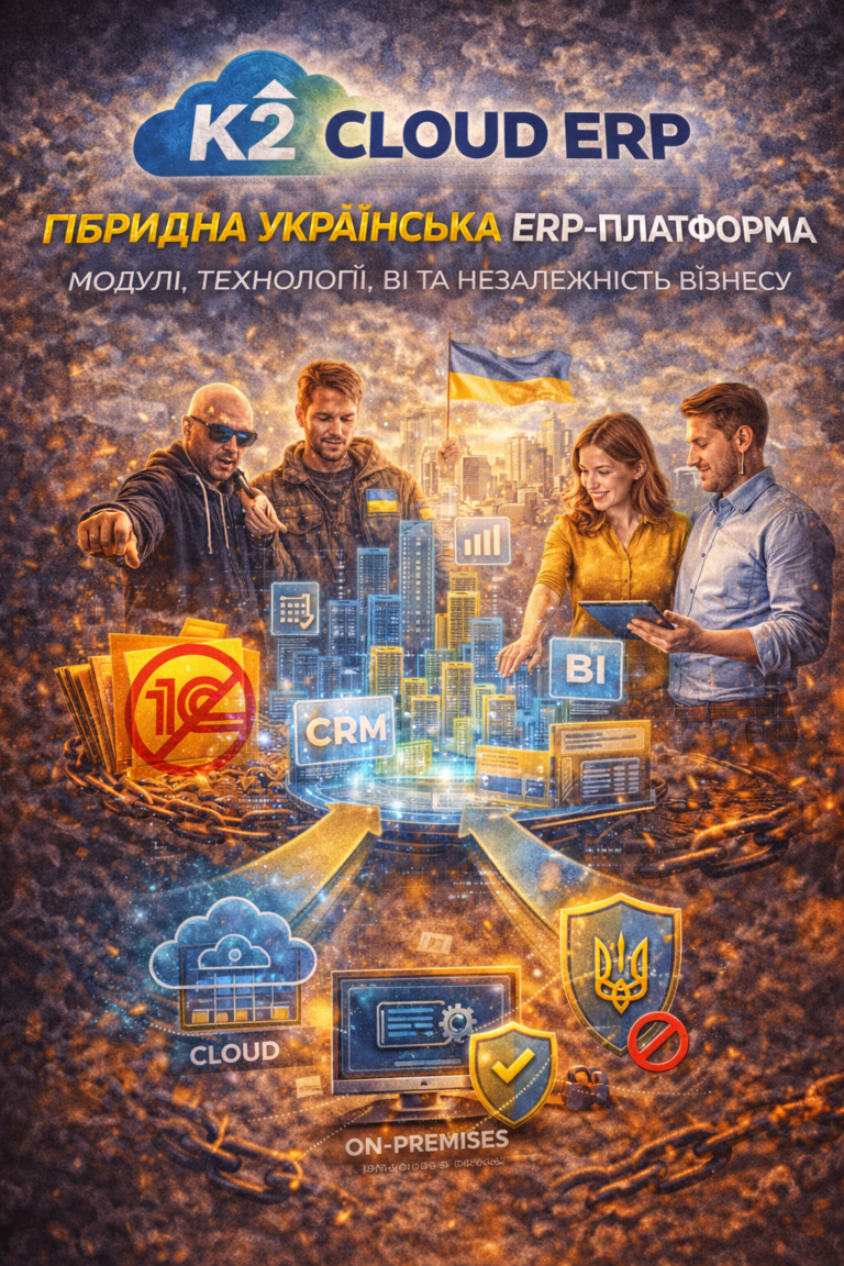 K2 ERP — гібридна українська ERP-платформа: модулі, технології, BI та незалежність бізнесу