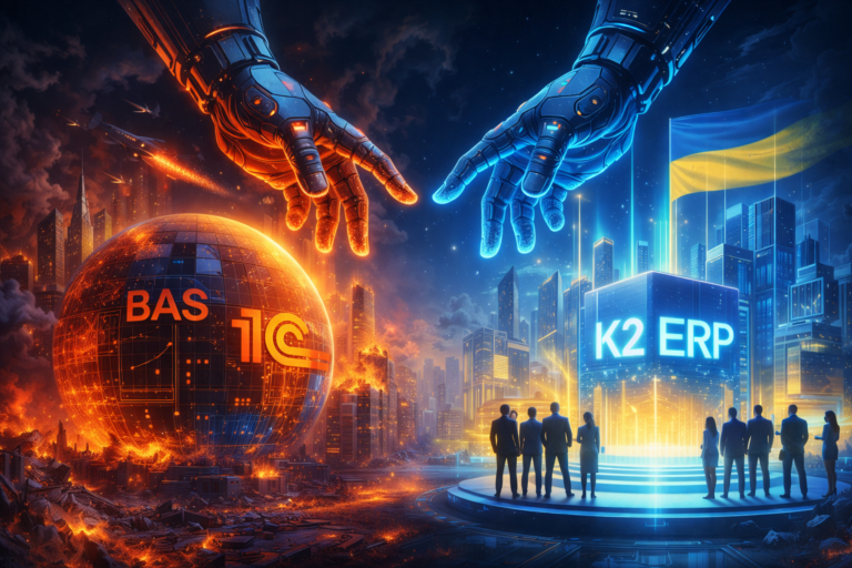 BAS: K2 ERP проти 1С/BAS — що отримує бізнес: BAS — це не “нейтральний софт”. Це тест