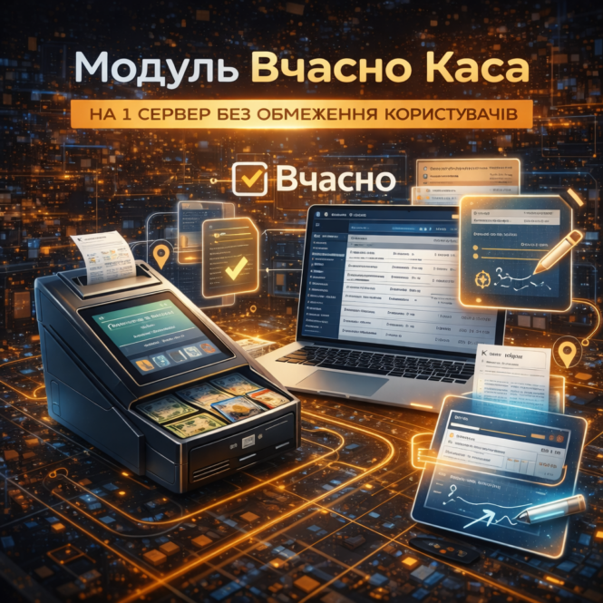 Модуль Вчасно Каса: K2 ERP проти 1С/BAS — що отримує бізнес: Модуль Вчасно Каса 1 Вчасно Каса