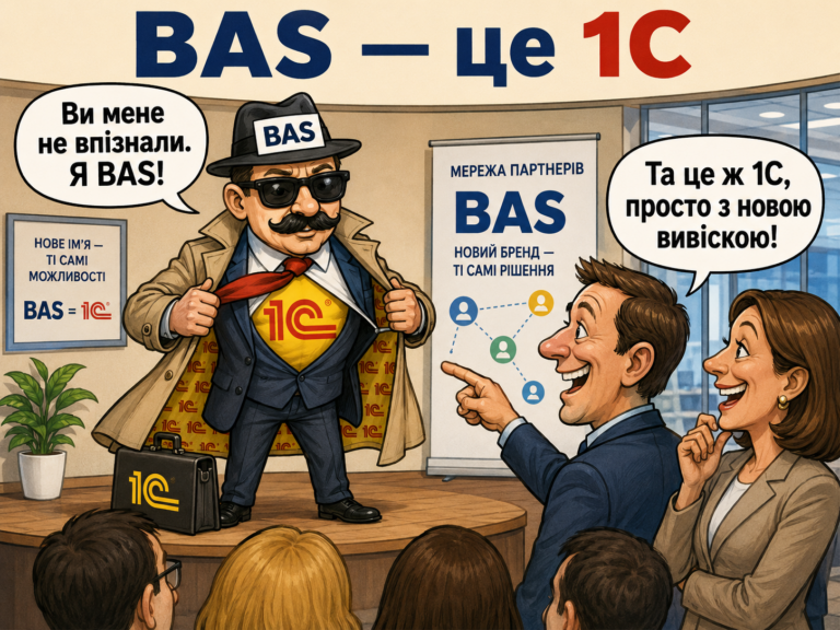 BAS: K2 ERP проти 1С/BAS — що отримує бізнес: BAS — це 1С. Просто з вусами, в окулярах