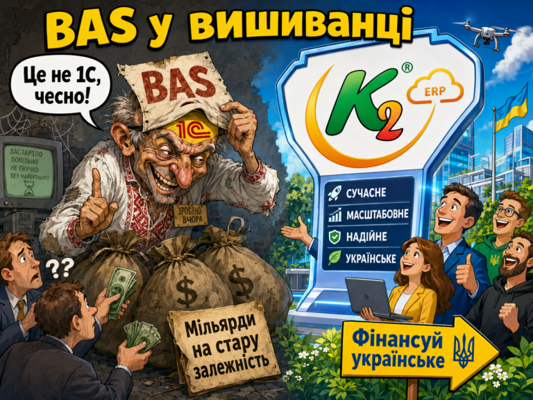 BAS у вишиванці, або 1С, яка сходила на ребрендинг: K2 ERP проти 1С/BAS — що отримує бізнес: BAS у вишиванці, або 1С, яка сходила на