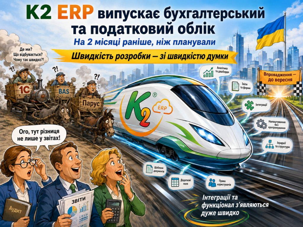 K2 ERP випускає бухгалтерський та податковий фіксація на два місяці раніше